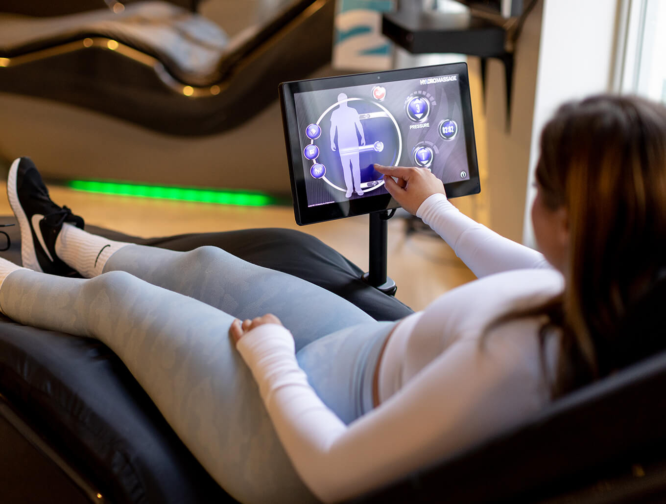 woman in massage chair