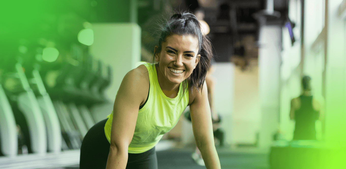 Girl Smiling with green background