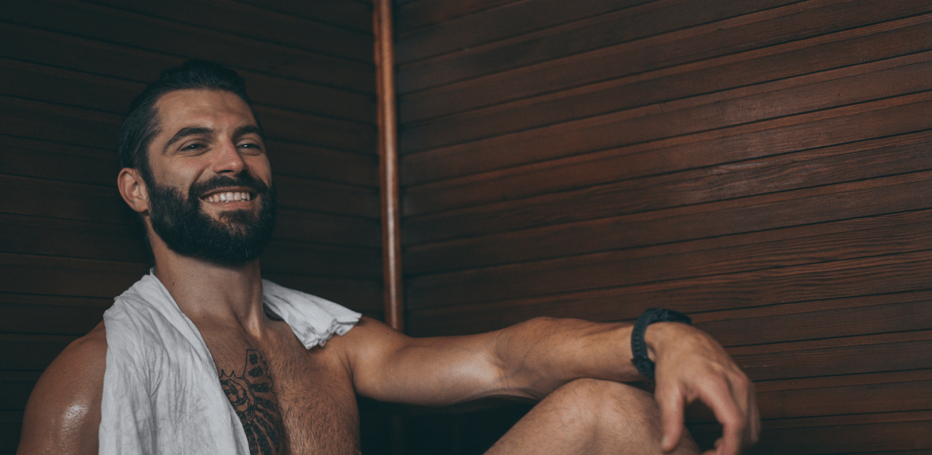 image of man in sauna