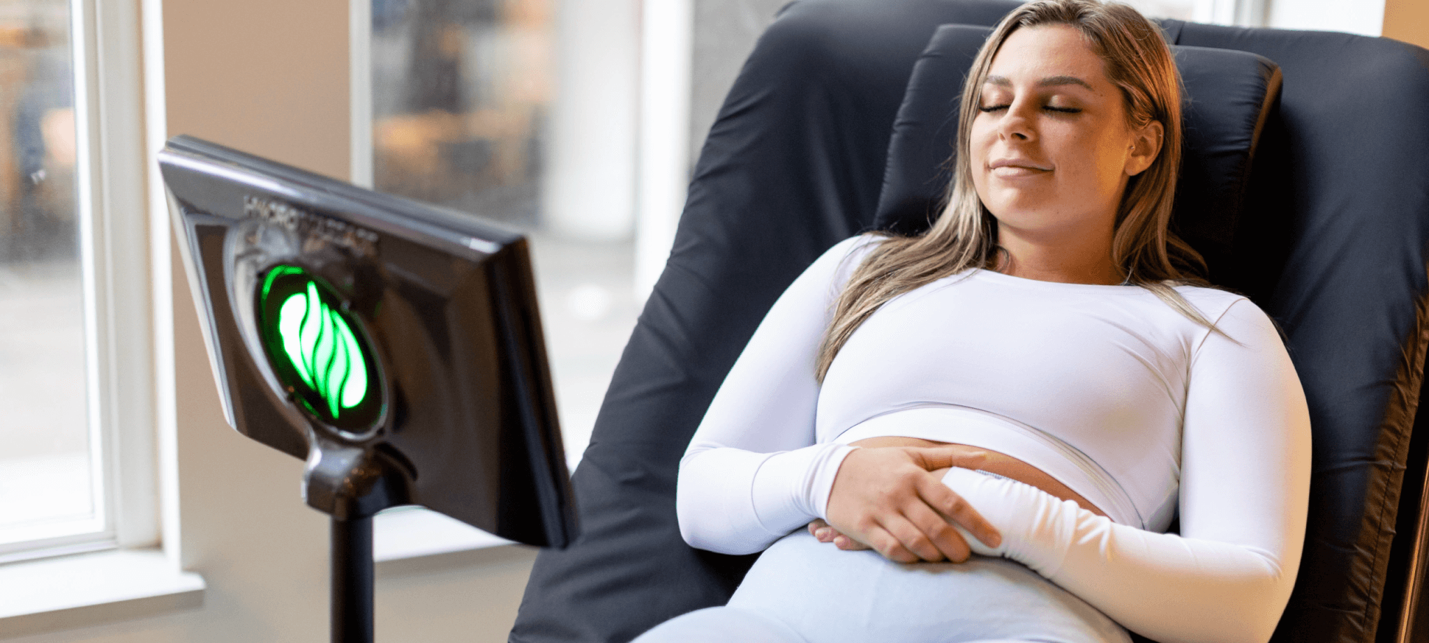 Young woman in HydroMassage Chair