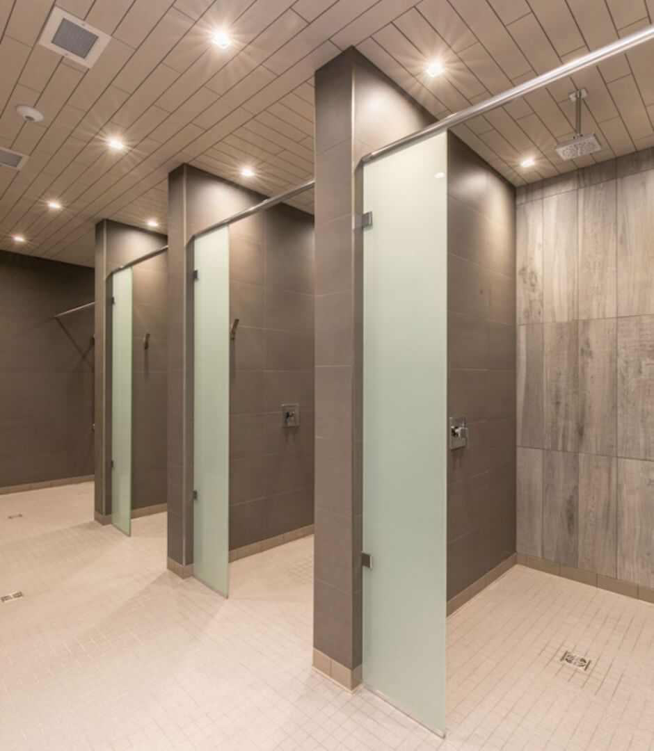 Showers at Fitness World